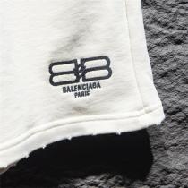 バレンシアガ スーパーコピー ハーフパンツ BBロゴ ホワイトシンプル エレガントカジュアル BALENCIAGA