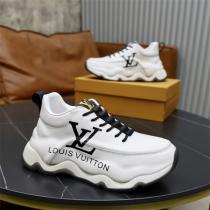 ルイヴィトン スーパーコピー スニーカー レザー＆ブラックディテール 厚底クッションソール LOUIS VUITTON