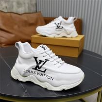 ルイヴィトン スーパーコピー スニーカー レザー＆ブラックディテール 厚底クッションソール LOUIS VUITTON