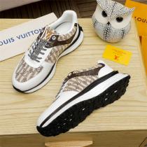 ルイヴィトン スーパーコピー スニーカー ブラックレザー モノグラムキャンバス ロゴディテール LOUIS VUITTON