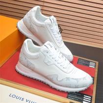 ルイヴィトン スーパーコピー スニーカー ホワイトレザー＆オレンジキャンバス ロゴ入り LOUIS VUITTON