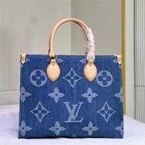 ルイヴィトン 偽物 トートバッグ モノグラム デニム生地 レザーアクセント LOUIS VUITTON
