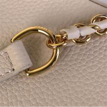 M12751 LOUIS VUITTON スーパーコピー ハンドバッグ ホワイトレザー 金色LVロゴ エレガントデザイン ルイヴィトン