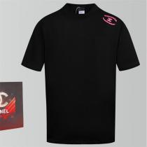 CH スーパーコピー Tシャツ ブラックカラー ダブルCロゴ ROUGE COCO CLUB ロゴ 高級感溢れる CH 
