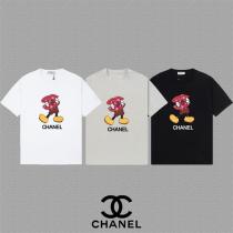 CH コピー Tシャツ ベージュ アイコニックロゴ キャラクターデザイン カジュアルスタイル CH コピー
