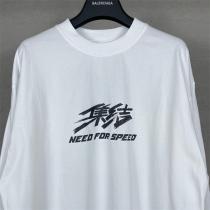 BALENCIAGA スーパーコピー 長袖Tシャツ NEED FOR SPEED ロゴ ストリートデザイン バレンシアガ