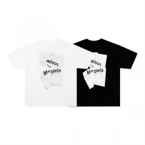 Maison Margiela コピー Tシャツ ブラック グラフィック クシャクシャ ロゴ メゾン マルジェラ
