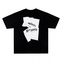 Maison Margiela コピー Tシャツ ブラック グラフィック クシャクシャ ロゴ メゾン マルジェラ