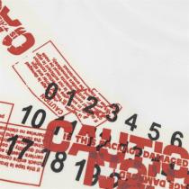 メゾン マルジェラ 偽物 Tシャツ ホワイト レッド スタンプ グラフィック Maison Margiela