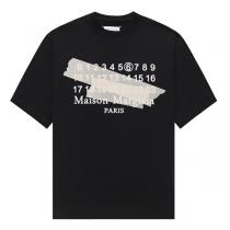 メゾン マルジェラ コピー Tシャツ ブラック グレー 数字 ロゴ テープデザイン Maison Margiela