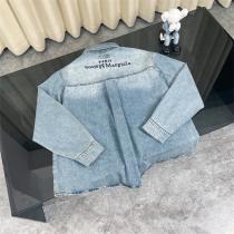 Maison Margiela コピー デニムジャケット ライトブルー 数字 ロゴ メゾン マルジェラ