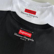 Supremeｘメゾン マルジェラ スーパーコピー Tシャツ ホワイト ブラック コラボ ロゴ 数字 Maison Margiela