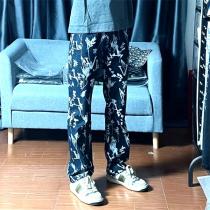 大人気 LOUIS VUITTON 偽物 ジーンズ モノグラム 花柄 ダークデニム ルイヴィトン