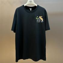 限定作 LOEWE スーパーコピー Tシャツ ウサギ刺繍 グレー ブラック カジュアル ロエベ
