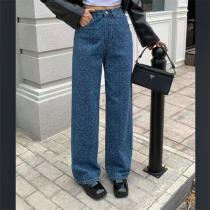 LOEWE 偽物 ジーンズ 幾何学ロゴ パターン ハイウエスト ストレート ロエベ