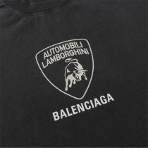 Lamborghini × バレンシアガ スーパーコピー Tシャツ ロゴ エンブレム ブラック ホワイト BALENCIAGA