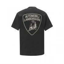 Lamborghini × バレンシアガ スーパーコピー Tシャツ ロゴ エンブレム ブラック ホワイト BALENCIAGA