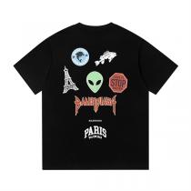 BALENCIAGA コピー Tシャツ パリ ステッカー グラフィック エイリアン 宇宙船 ストリート バレンシアガ