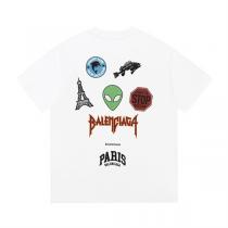 BALENCIAGA コピー Tシャツ パリ ステッカー グラフィック エイリアン 宇宙船 ストリート バレンシアガ