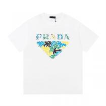PRADA スーパーコピー Tシャツ カラフル ドット ロゴ グラフィック 白黒 プラダ