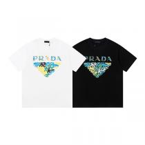 PRADA スーパーコピー Tシャツ カラフル ドット ロゴ グラフィック 白黒 プラダ
