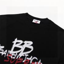 SUPREME × バレンシアガ コピー Tシャツ ロゴ グラフィック コラボ 白赤 ストリート BALENCIAGA