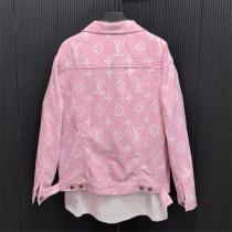 ルイヴィトン コピー デニムジャケット モノグラム ライトブルー クラシック LOUIS VUITTON