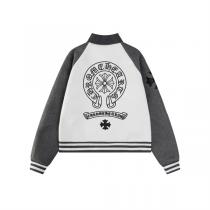 クロムハーツ スーパーコピー ジャケット ホワイト グレー 黒刺繍 フラワー バスケット CHROME HEARTS