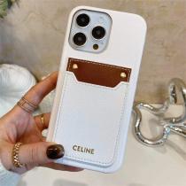 セリーヌ スーパーコピー iPhoneケース エレガント ロゴ レザー調 ポケット シンプル CELINE