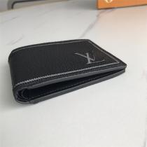 ルイヴィトン 偽物 財布 ブラックレザー LVロゴ シンプル スタイリッシュ LOUIS VUITTON
