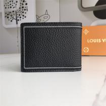ルイヴィトン 偽物 財布 ブラックレザー LVロゴ シンプル スタイリッシュ LOUIS VUITTON