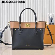 LOUIS VUITTON 偽物 ハンドバッグ ブラック レザー ゴールド金具 シンプル ルイヴィトン