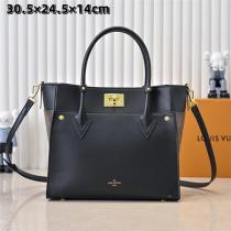 LOUIS VUITTON 偽物 ハンドバッグ ブラック レザー ゴールド金具 シンプル ルイヴィトン