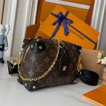 ルイヴィトン 偽物 ハンドバッグ モノグラム ブラック ゴールド金具 チェーン LOUIS VUITTON