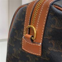 セリーヌ コピー ハンドバッグ ベージュ ワインレッド ゴールド Cモチーフ CELINE