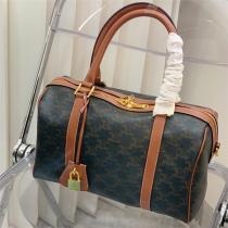 セリーヌ コピー ハンドバッグ ベージュ ワインレッド ゴールド Cモチーフ CELINE