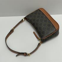 セリーヌ 偽物 トートバッグ モノグラム キャンバス ブラウンレザー ゴールド金具 CELINE