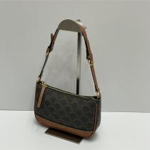 セリーヌ 偽物 トートバッグ モノグラム キャンバス ブラウンレザー ゴールド金具 CELINE