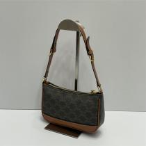 セリーヌ 偽物 トートバッグ モノグラム キャンバス ブラウンレザー ゴールド金具 CELINE