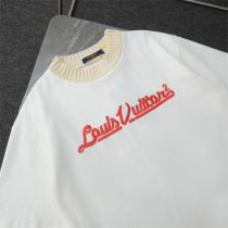 LOUIS VUITTON 偽物 Tシャツ ロゴ 赤ライン シンプル カジュアル 上品 ルイヴィトン