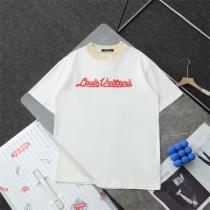 LOUIS VUITTON 偽物 Tシャツ ロゴ 赤ライン シンプル カジュアル 上品 ルイヴィトン