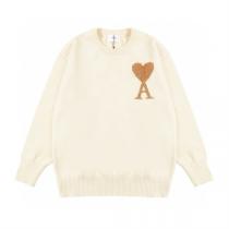 AMI PARIS コピー セーター アイボリー ハートロゴ ラウンドネック 上品 アミ パリス