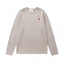 アミ パリス コピー 長袖Tシャツ 青 ベージュ グリーン ハートロゴ シンプル AMI PARIS