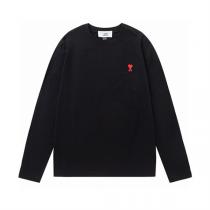 AMI PARIS 偽物 長袖Tシャツ ホワイト グレー ブラック ハートロゴ カジュアル アミ パリス 　