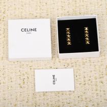 CELINE 偽物 ピアス 高品質 ゴールド メタル チェーン シンプル エレガント セリーヌ