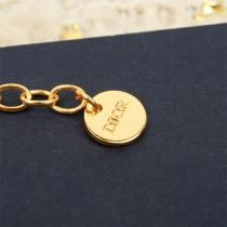ディオール 偽物 ネックレス 高品質 ゴールド クリスタル パール ロゴ DIOR 