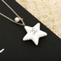 CH スーパーコピー ネックレス 高品質 星モチーフ パール ロゴ シルバーチェーン CH