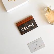 セリーヌ スーパーコピー カードケース モノグラム キャンバス ブラウンレザー ロゴ コンパクト CELINE