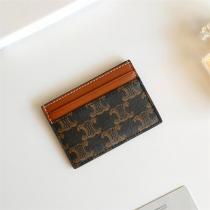 セリーヌ スーパーコピー カードケース モノグラム キャンバス ブラウンレザー ロゴ コンパクト CELINE