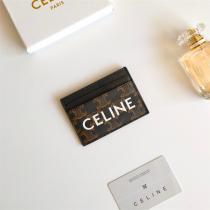 セリーヌ スーパーコピー カードケース モノグラム キャンバス ブラウンレザー ロゴ コンパクト CELINE